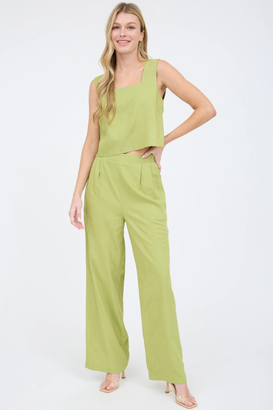 Shailene Linen Pant - Kiwi