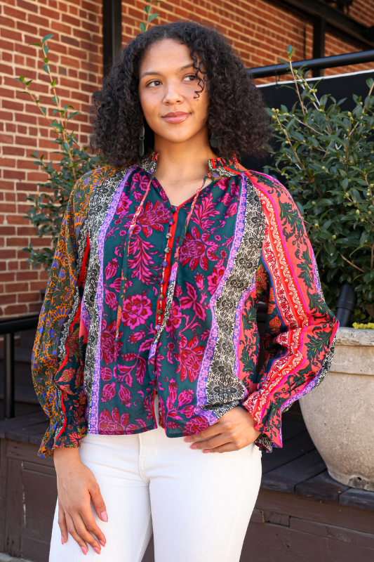 Harvest Florals Ruffled Top