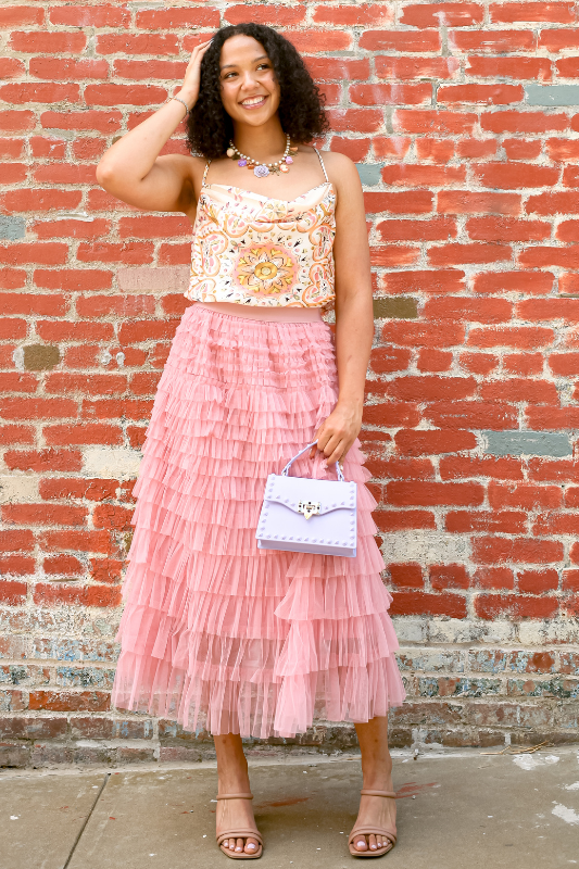Mira Tulle Midi Skirt