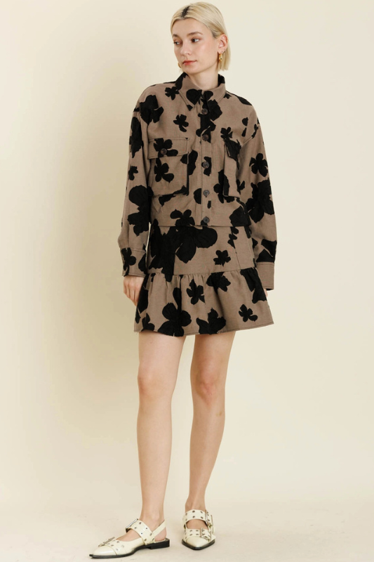 Jacquard Floral Skirt