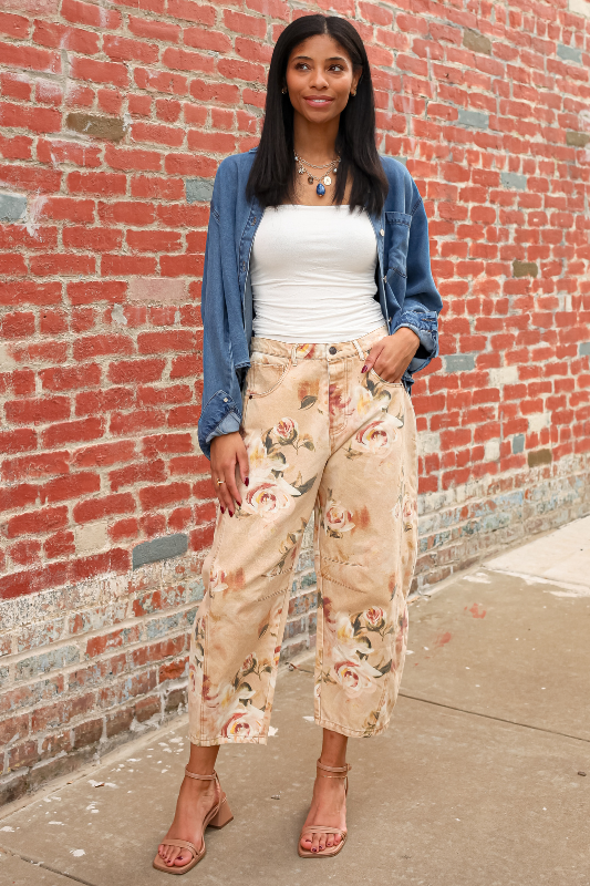 Vintage Rose Barrel Jeans