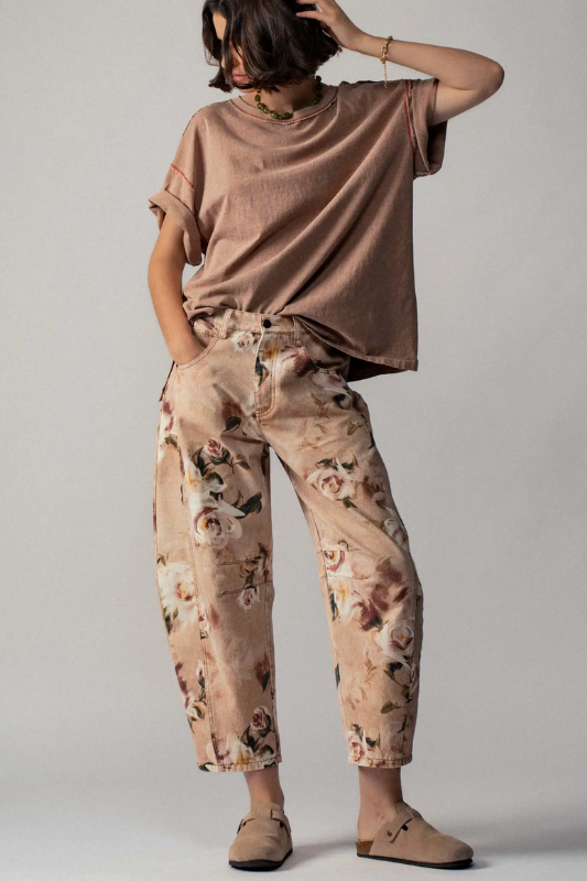 Vintage Rose Barrel Jeans