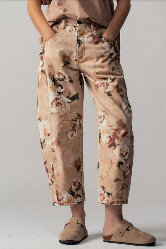 Vintage Rose Barrel Jeans