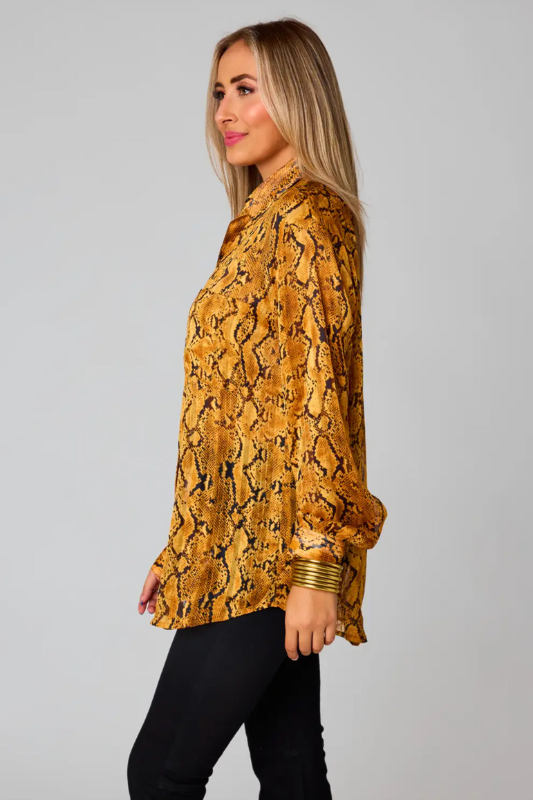 Portia Snake Long Sleeve Top