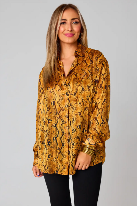 Portia Snake Long Sleeve Top
