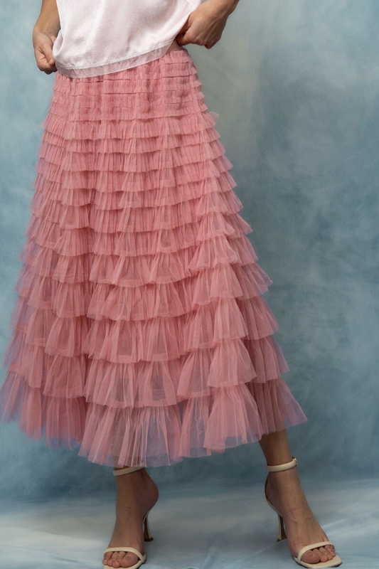 Mira Tulle Midi Skirt