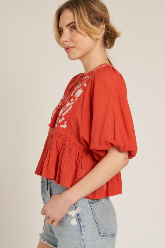 Popea Peplum - Red