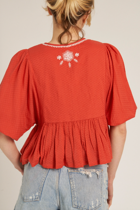 Popea Peplum - Red