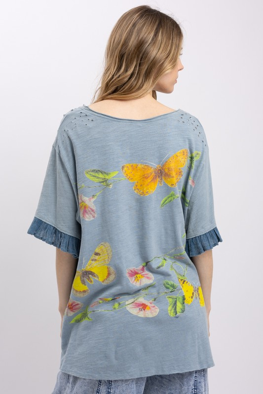 All a Flutter Butterfly Top