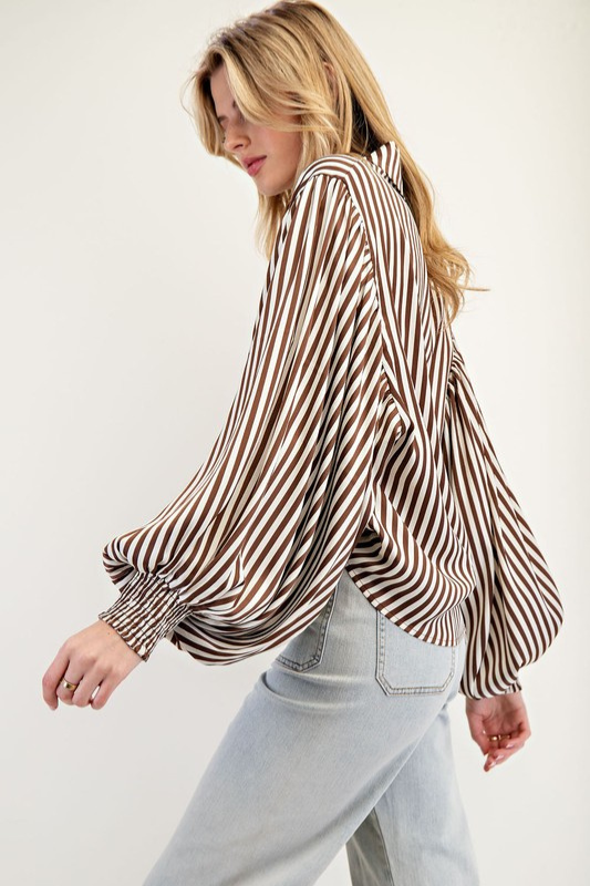 Rory Striped Top - Brown