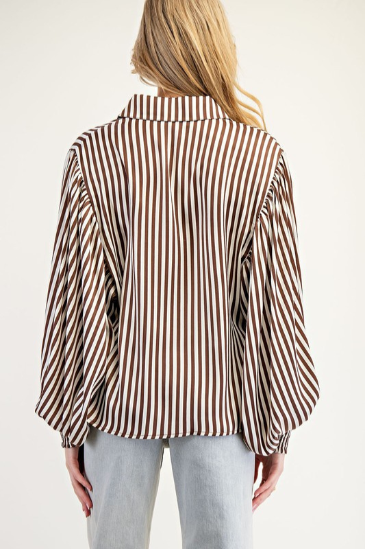 Rory Striped Top - Brown